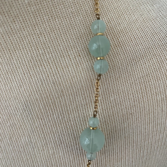 NWT J. Crew Light Green Translucent Beaded Necklace - Picture 2 of 4